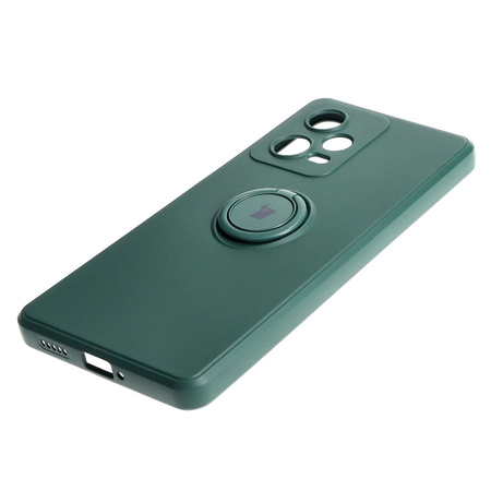 Etui Bizon Case Silicone Ring Sq do Xiaomi Redmi Note 12 Pro 5G, ciemnozielone