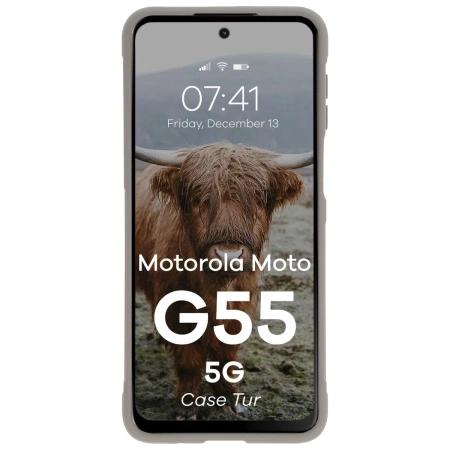 Pancerne etui Bizon Case Tur do Motorola Moto G55 5G, jasnoszare