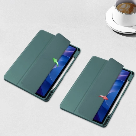 Etui z klapką Bizon Case Tab Clear Matt do Xiaomi Redmi Pad 2, ciemnozielone