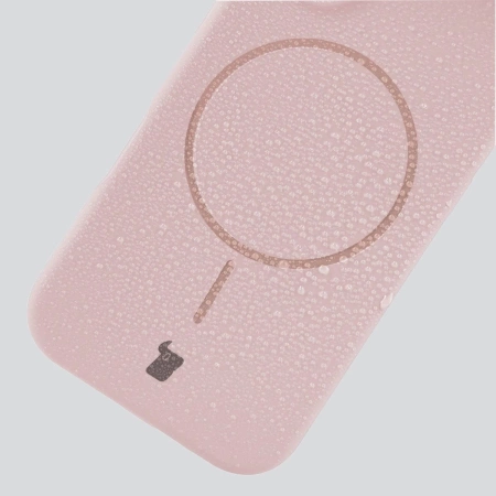 Silikonowe etui z pierścieniem magnetycznym Bizon Soft Case Magnetic do iPhone 15, jasnoróżowe