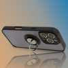 Etui z uchwytem na palec Bizon Case Hybrid Ring do iPhone 16 Pro, przydymione z czarną ramką