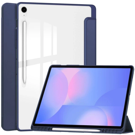 Etui z klapką Bizon Case Tab Clear Matt do Galaxy Tab S10 FE Plus, granatowe