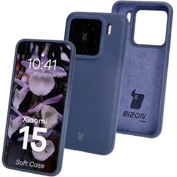 Silikonowe etui Bizon Soft Case do Xiaomi 15, ciemnoniebieskie
