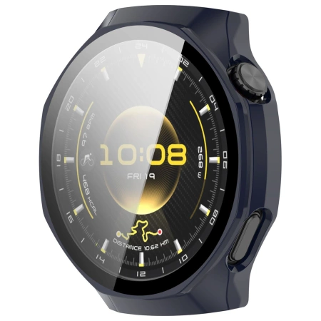 Etui ze szkłem do zegarka Bizon Case+Glass Watch do Huawei Watch GT6 Pro 46 mm, niebieskie