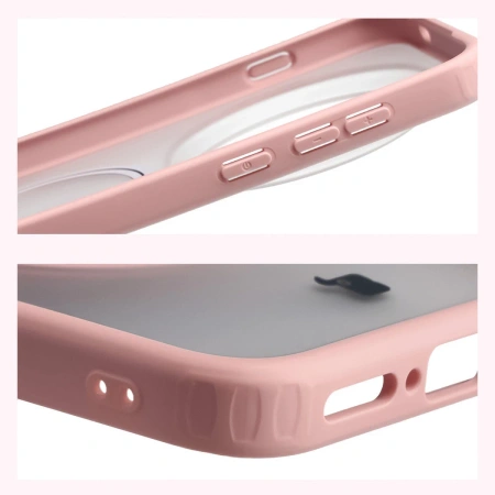 Etui z pierścieniem magnetycznym Bizon Case MatteO do Vivo X300 Pro, przydymione-jasnoróżowe