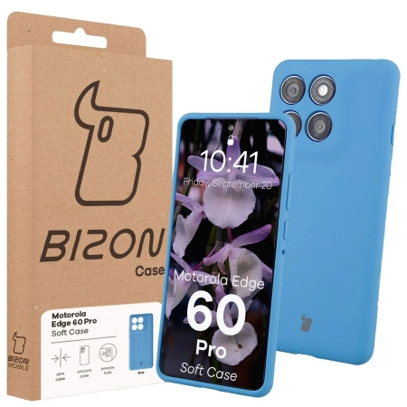 Silikonowe etui Bizon Soft Case do Motorola Edge 60 Pro, niebieskie