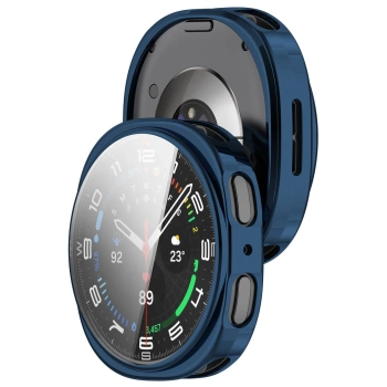 Etui z osłoną ekranu Bizon Case Watch Felipe do Galaxy Watch 8 44 mm, niebieskie