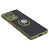 Etui z uchwytem na palec Bizon Case Hybrid Ring do Xiaomi 13 Lite, przydymione z zieloną ramką