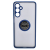 Etui z uchwytem na palec Bizon Case Hybrid Ring do Galaxy M54 5G, przydymione z granatową ramką