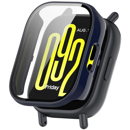 Etui ze szkłem do zegarka Bizon Case+Glass Watch do Xiaomi Redmi Watch 5 Active, niebieskie