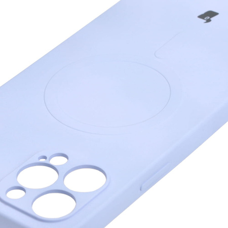 Etui silikonowe z pierścieniem magnetycznym Bizon Case Silicone Magnetic do iPhone 12 Pro Max, jasnofioletowe