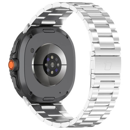 Pasek ze stali nierdzewnej Bizon Strap Watch Aura do Samsung Galaxy Watch 8 40 mm / 44 mm / 8 Classic 46 mm, srebrny