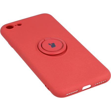 Etui Bizon Case Silicone Ring do iPhone SE 2022/2020, 8/7, ciemny róż