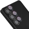 Szkło na aparat z aplikatorem Bizon Glass Snap Lens do Galaxy S25 FE, 1 zestaw, czarna ramka