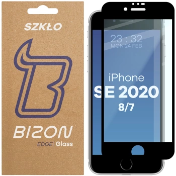 Szkło hartowane Bizon Glass Edge do iPhone SE 2022/2020/ 8/ 7, czarne