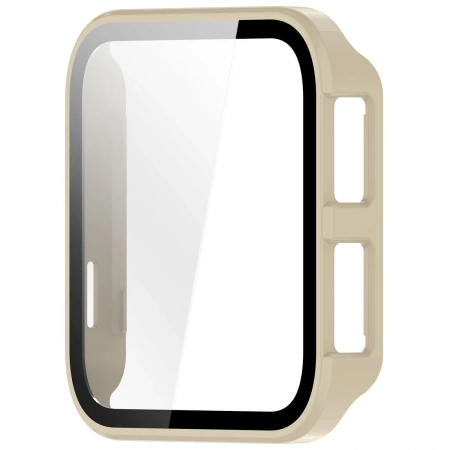 Etui ze szkłem do zegarka Bizon Case Watch Adamo do Garmin Venu X1, beżowe