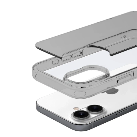 Etui Bizon Case Halo do iPhone 16, przydymione-czarne