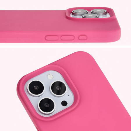 Silikonowe etui Bizon Soft Case do iPhone 16 Pro, fuksja