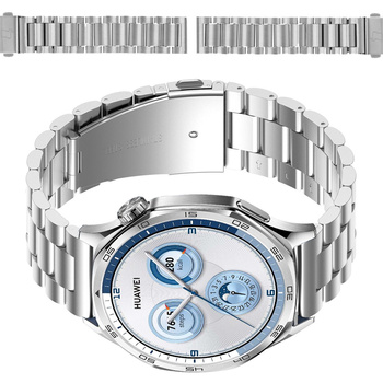 Pasek ze stali nierdzewnej do smartwatcha, Bizon Strap Watch Aura, Quick Release 22 mm, srebrny