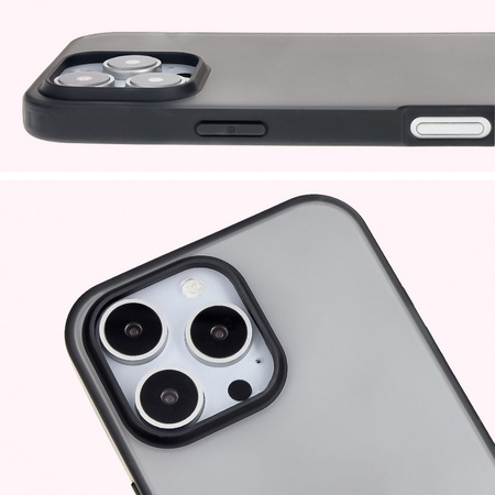 Etui Bizon Case Angelo do iPhone 16 Pro Max, przydymione z czarną ramką