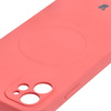 Etui silikonowe z pierścieniem magnetycznym Bizon Case Silicone Magnetic do iPhone 11, brudnoróżowe