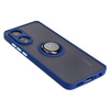 Etui z uchwytem na palec Bizon Case Hybrid Ring do Oppo A78 4G, przydymione z granatową ramką