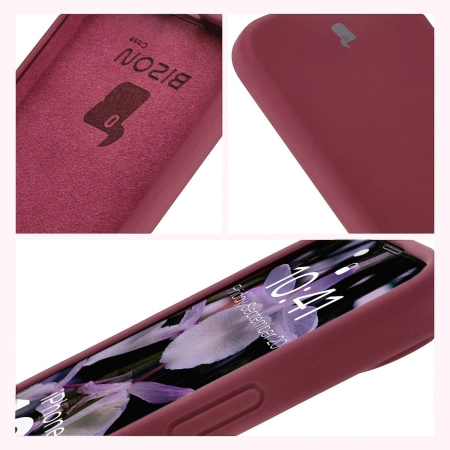 Silikonowe etui Bizon Soft Case do iPhone 16e, ciemnofioletowe