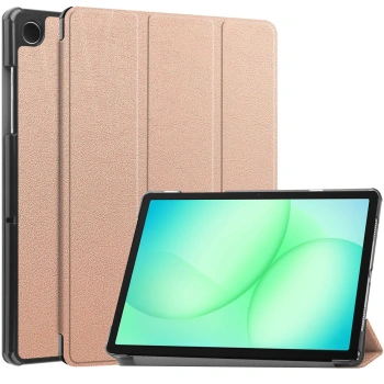 Etui z klapką Bizon Case Tab Croc do Galaxy Tab A11 Plus / A9 Plus, różowozłote