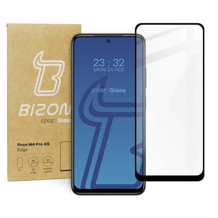 Szkło hartowane Bizon Glass Edge do Poco M4 Pro, czarne