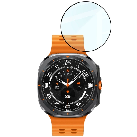 Szkło hybrydowe Bizon Glass Watch Edge Hybrid dla Galaxy Watch Ultra 2 / 1, czarne