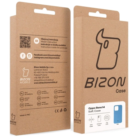 Silikonowe etui Bizon Soft Case do Oppo Reno 14, niebieskie