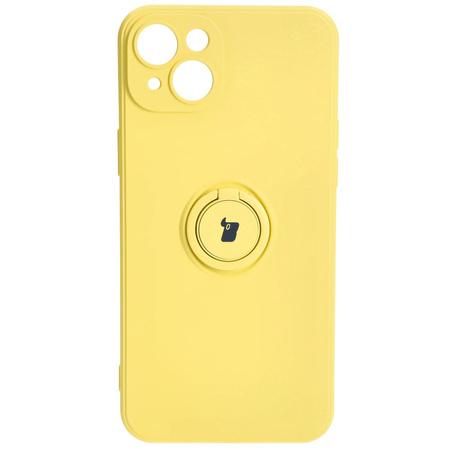 Etui Bizon Case Silicone Ring Sq do Apple iPhone 15 Plus, żółte