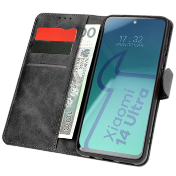 Etui z klapką Bizon Case Pocket do Xiaomi 14 Ultra, czarne