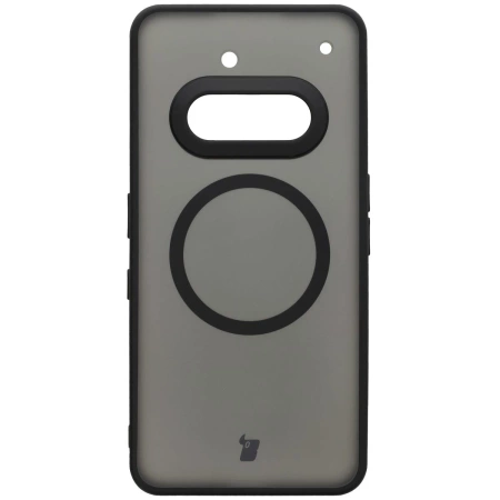 Etui z pierścieniem magnetycznym Bizon Case MatteO do Nothing Phone (3a), przydymione-czarne