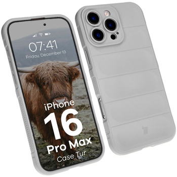 Pancerne etui Bizon Case Tur do iPhone 16 Pro Max, jasnoszare