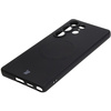 Silikonowe etui z pierścieniem magnetycznym Bizon Case Silicone Magnetic do Galaxy S25 Ultra, czarne