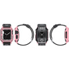 Etui z paskiem Bizon Strap + Case Watch Armor do Apple Watch 40 / 41mm, jasnoróżowe