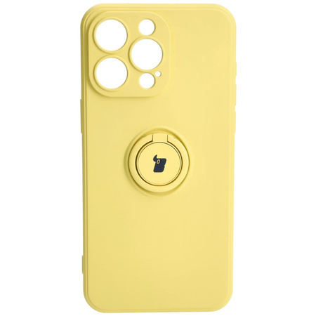 Etui Bizon Case Silicone Ring Sq do iPhone 15 Pro Max, żółte