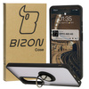 Etui z uchwytem na palec Bizon Case Hybrid Ring do Oppo A60 4G, przydymione z czarną ramką