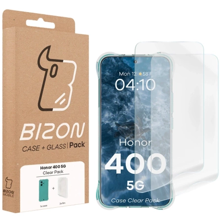 Elastyczne etui + 2x folia na ekran Bizon Case Clear Pack do Honor 400