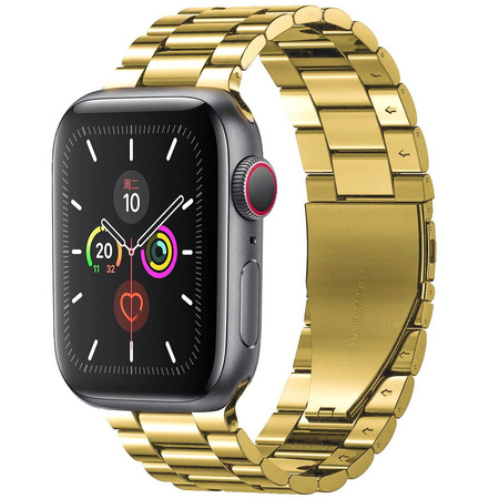 Pasek ze stali nierdzewnej Bizon Strap Watch Aura do Apple Watch 49/46/45/44/42 mm, złoty