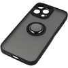 Etui z uchwytem na palec Bizon Case Hybrid Ring do iPhone 14 Pro Max, przydymione z czarną ramką
