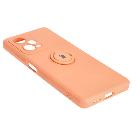 Etui Bizon Case Silicone Ring Sq do Xiaomi Redmi Note 12 Pro Plus 5G, pomarańczowe
