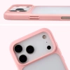 Etui Bizon Case Angelo do iPhone 17 Pro Max, półprzezroczyste z jasnoróżową ramką