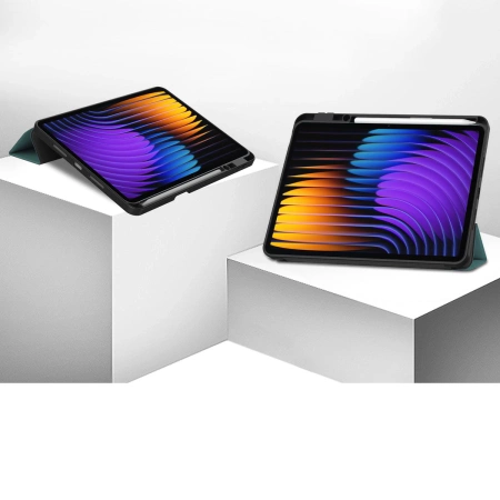 Etui z klapką Bizon Case Tab Lizard do Xiaomi Pad 7 / 7 Pro, ciemnozielone