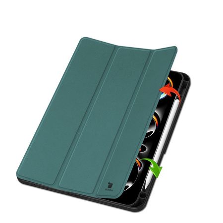 Etui Bizon Case Tab Lizard do iPad Pro 11" 5 gen. 2024, ciemnozielone