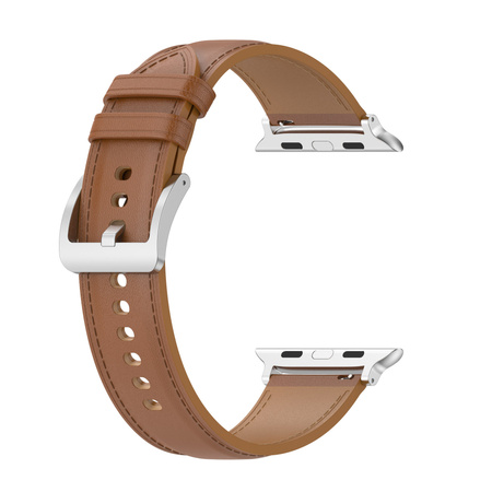 Skórzany pasek Bizon Strap Watch Casual do Apple Watch 44/45/46/49 mm, jasnobrązowy