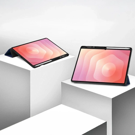 Etui z klapką Bizon Case Tab Lizard do Galaxy Tab S11 Ultra, granatowe