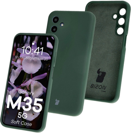 Silikonowe etui Bizon Soft Case do Galaxy M35 5G, ciemnozielone