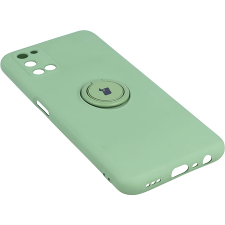 Etui Bizon Case Silicone Ring do OPPO A52 / A72 / A92, jasnozielone